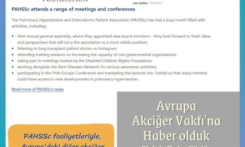 PAHSSc faaliyetleriyle NİSAN Ayında Avrupa Akciğer Vakfı - ELF, 'ye haber oldu - 2021.04.12