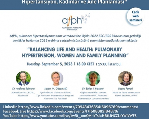 PH-KSP - "Yaşam ve Sağlığın Dengelenmesı̇: Pulmoner Hı̇pertansı̇yon, Kadınlar ve Aı̇le Planlaması"  3/6 - 2023.09.05