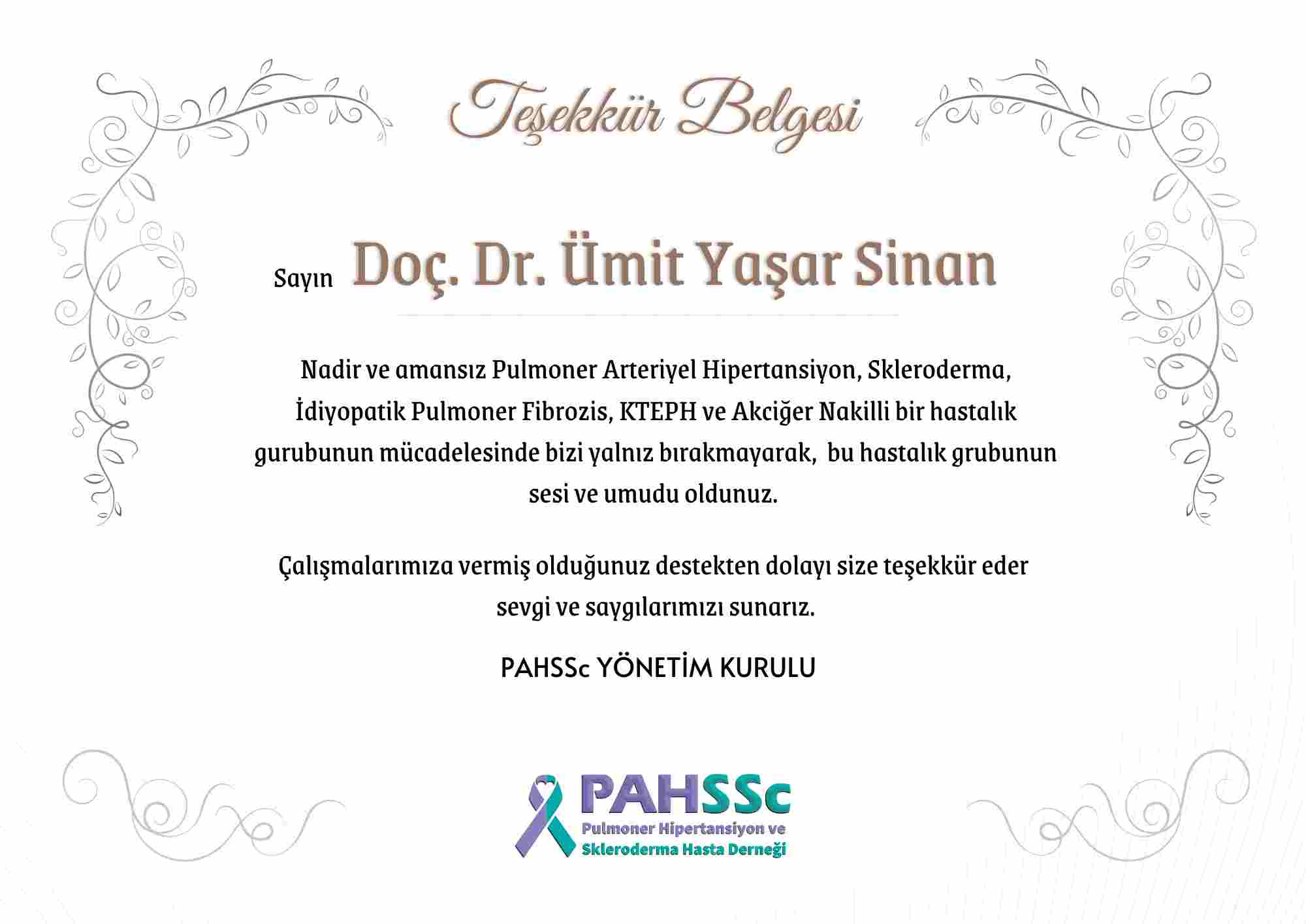 Doç. Dr. Ümit Yaşar Sinan