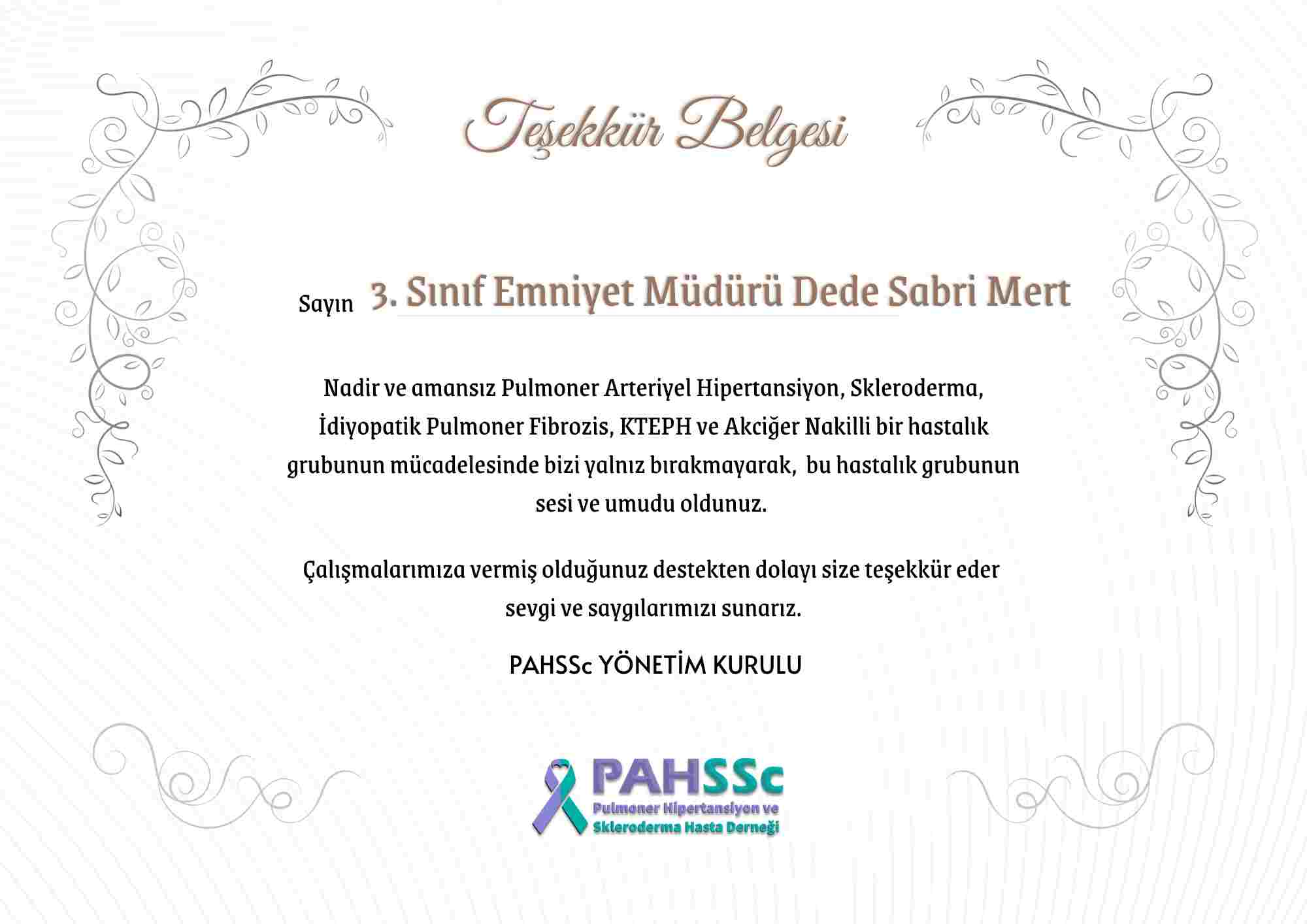 3. Sınıf Emniyet Müdürü Dede Sabri Mert