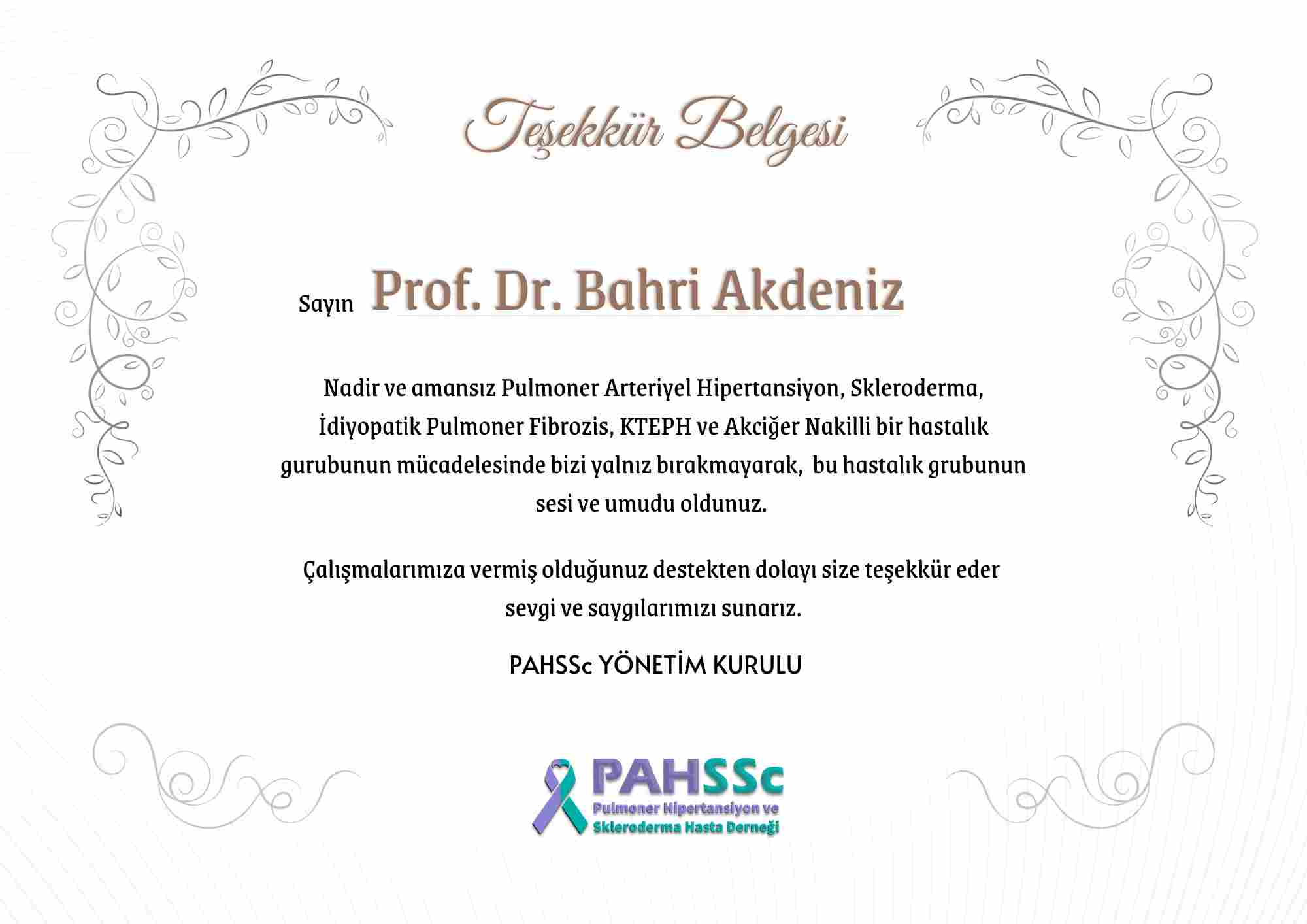 Prof. Dr. Bahri Akdeniz