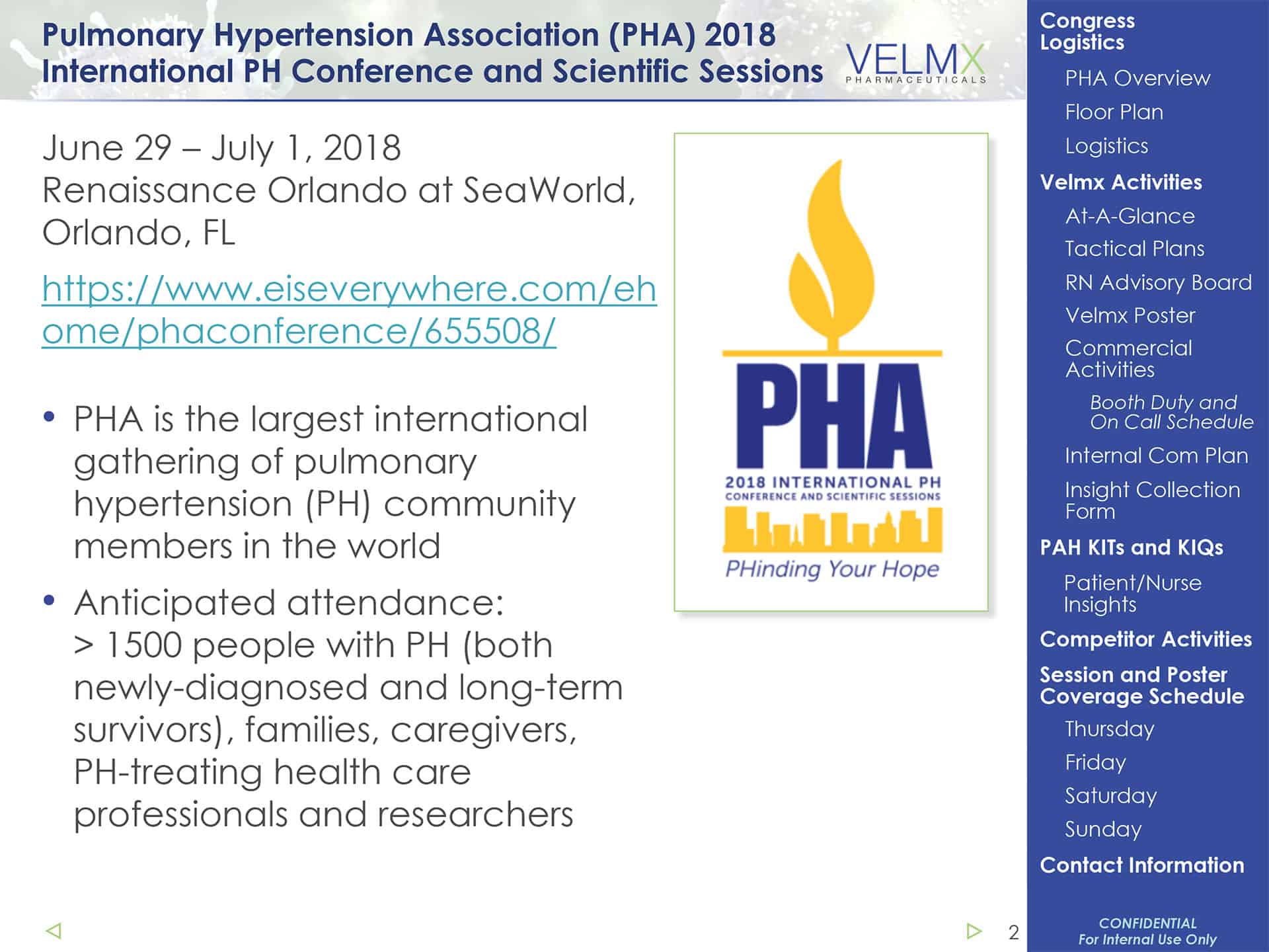 PHA's International PH Conference and scientific june 29 - july 1